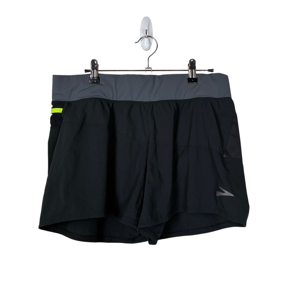 Brooks Womens Cascadia 5" Inseam Shorts Size L Black Running Hiking Trail Runner